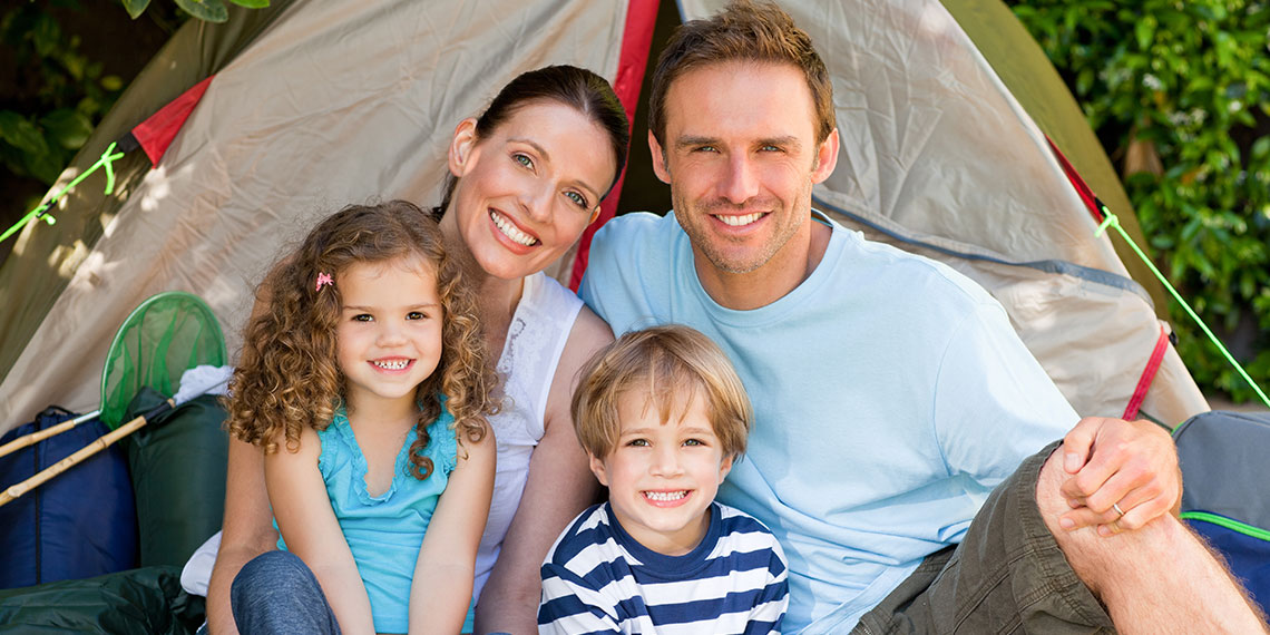 Family Camping in Tent